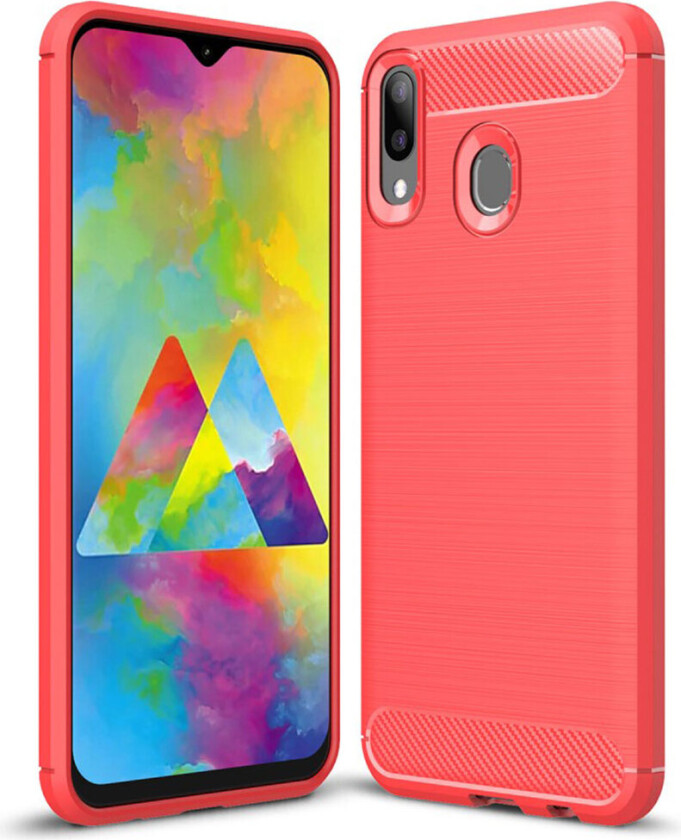 Carbon Flex Samsung Galaxy M20 deksel - Rød