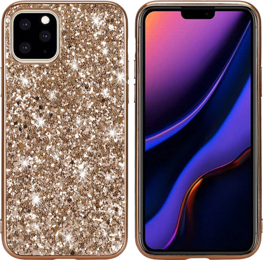 Glitter iPhone 11 Pro Max deksel - Gull