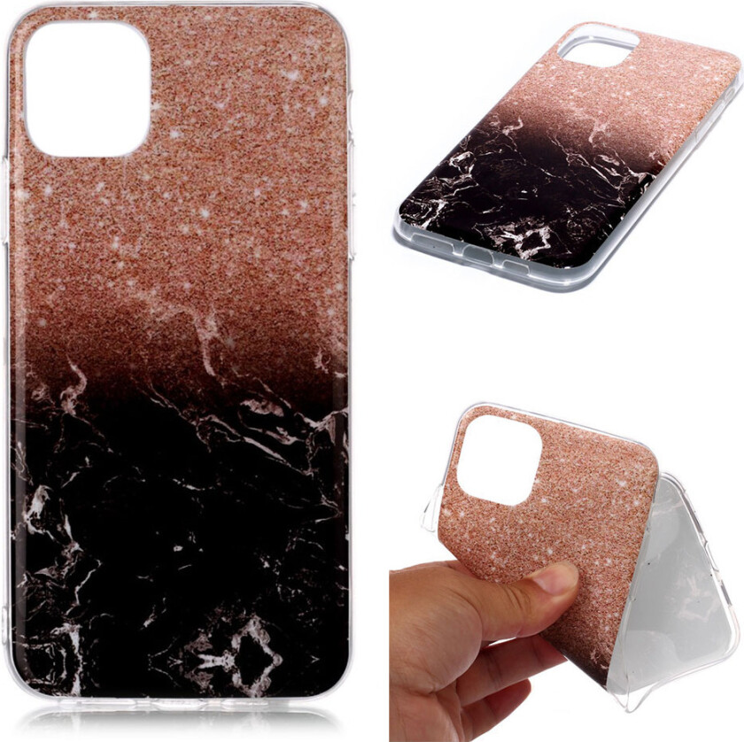 Marble iPhone 11 Pro Max deksel - Plomme / Svart marmor