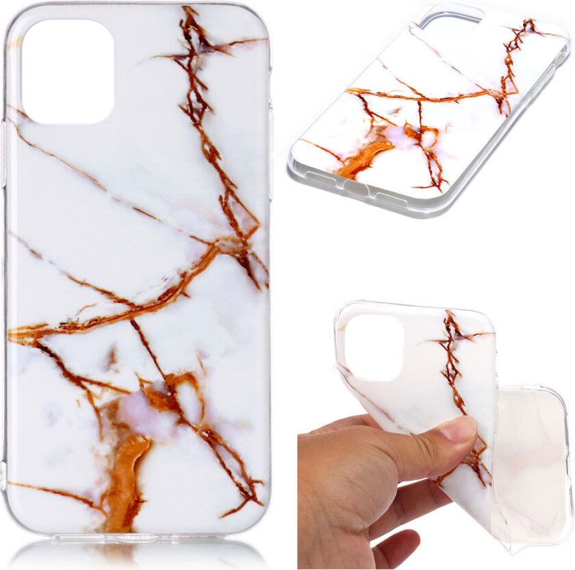 Marble iPhone 11 Pro deksel - Hvit / Oransje marmor