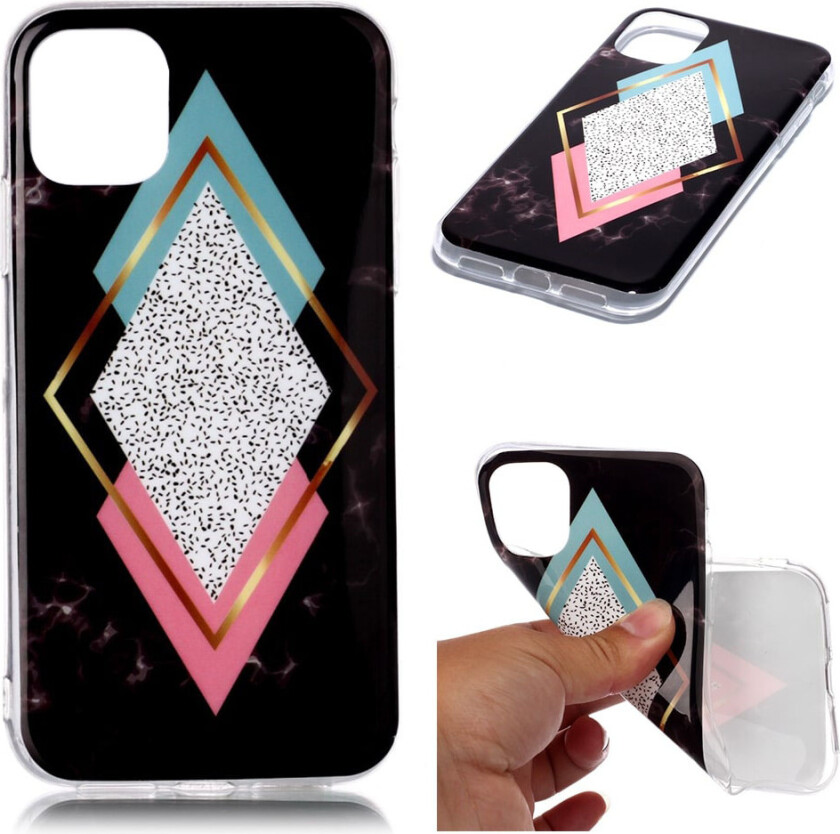 Marble iPhone 11 Pro deksel - Diamant blå / rosa marmor