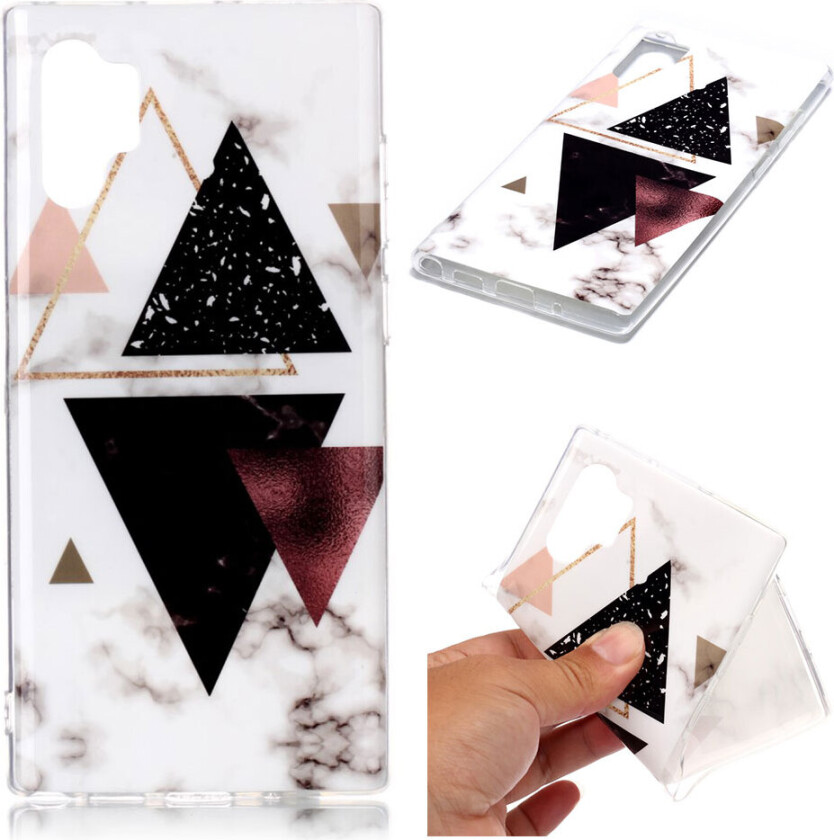 Marble Samsung Galaxy Note 10 Pro deksel - Dark Triangles Marble