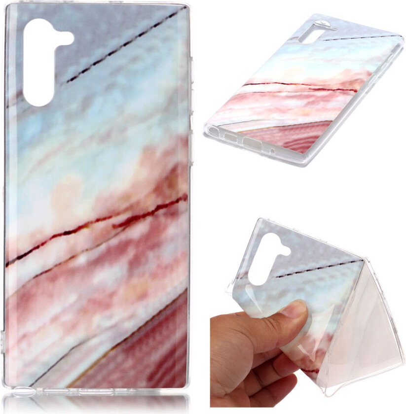 Marble Samsung Galaxy Note 10 deksel - Blå / Rose Marmor