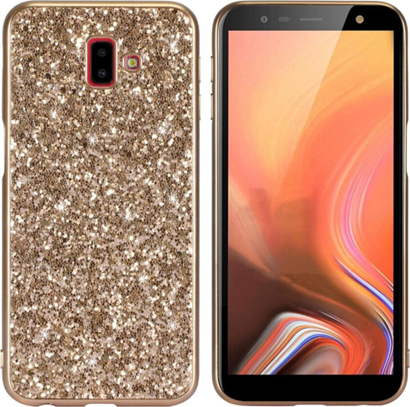 Glitter Samsung Galaxy J6 Plus (2018) deksel - Gull