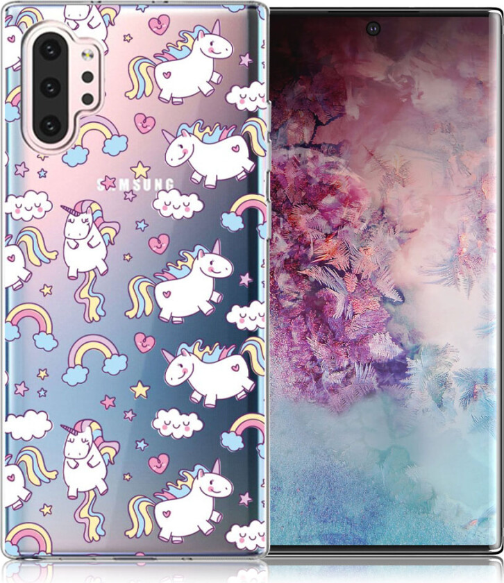 Deco Samsung Galaxy Note 10 Pro deksel - Enhjørning og regnbue
