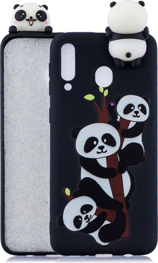 Cute 3D Samsung Galaxy A40 deksel - Tre Pandas Klatring Branch