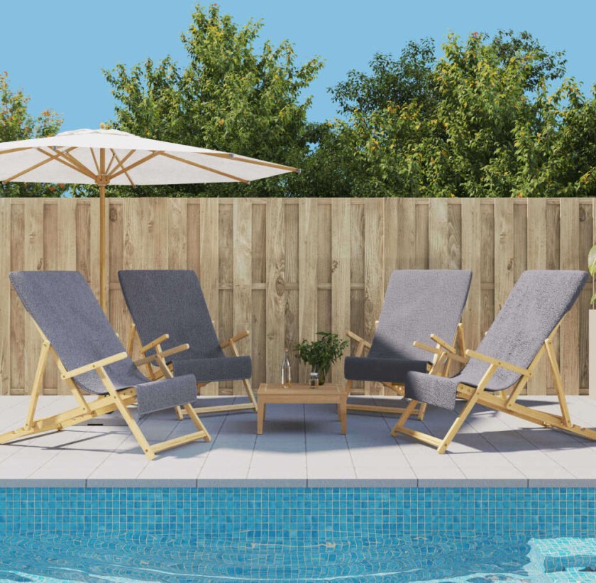 Strandhåndklær 4 stk antrasitt 60x135 cm stoff 400 GSM