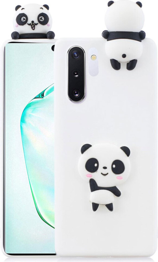 Cute 3D Samsung Galax Note 10 Pro deksel - Panda / hvit bakgrunn