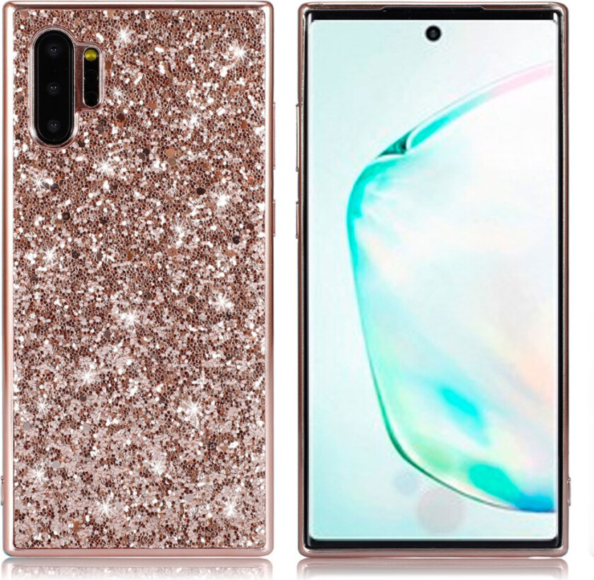 Glitter Samsung Galaxy Note 10 Pro deksel - Rose gull