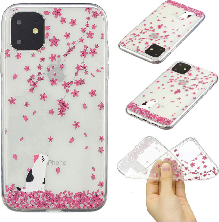 Deco iPhone 11 deksel - Katt og blomstergrener