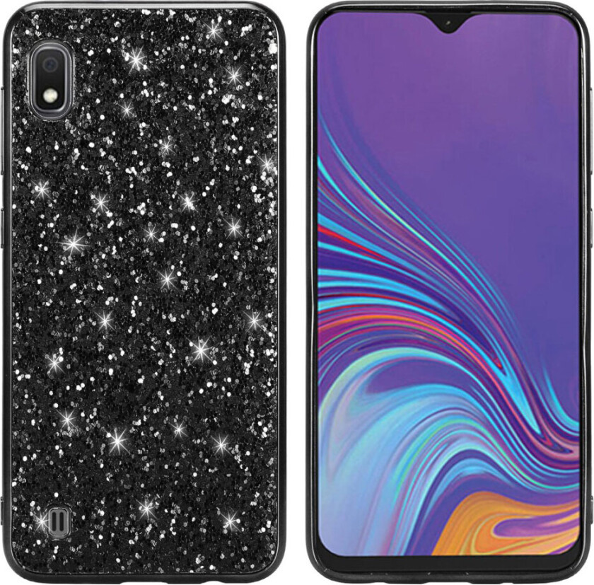 Glitter Samsung Galaxy A10 deksel - Svart