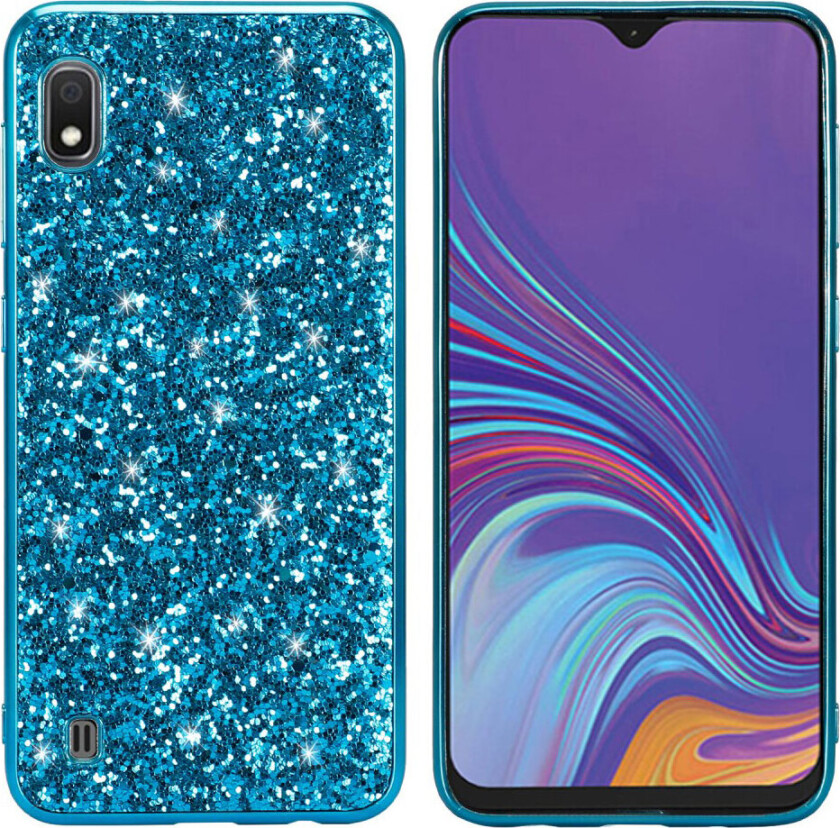 Glitter Samsung Galaxy A10 deksel - Blå