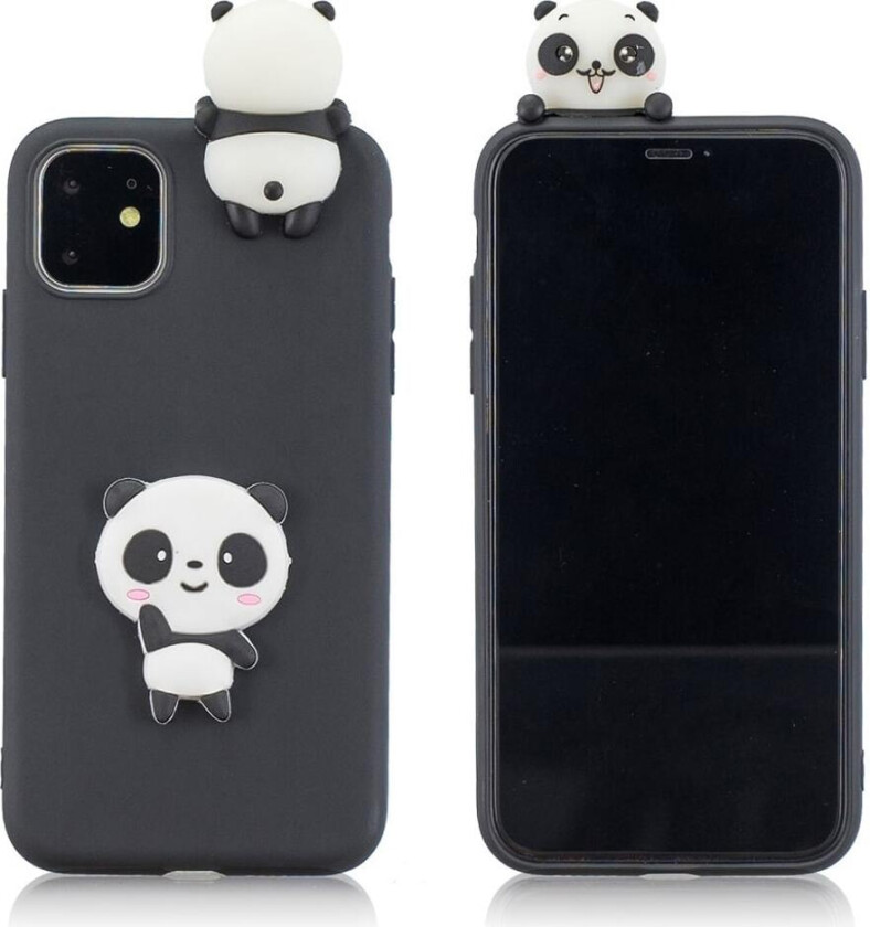 Cute 3D iPhone 11 deksel - Svart / Panda