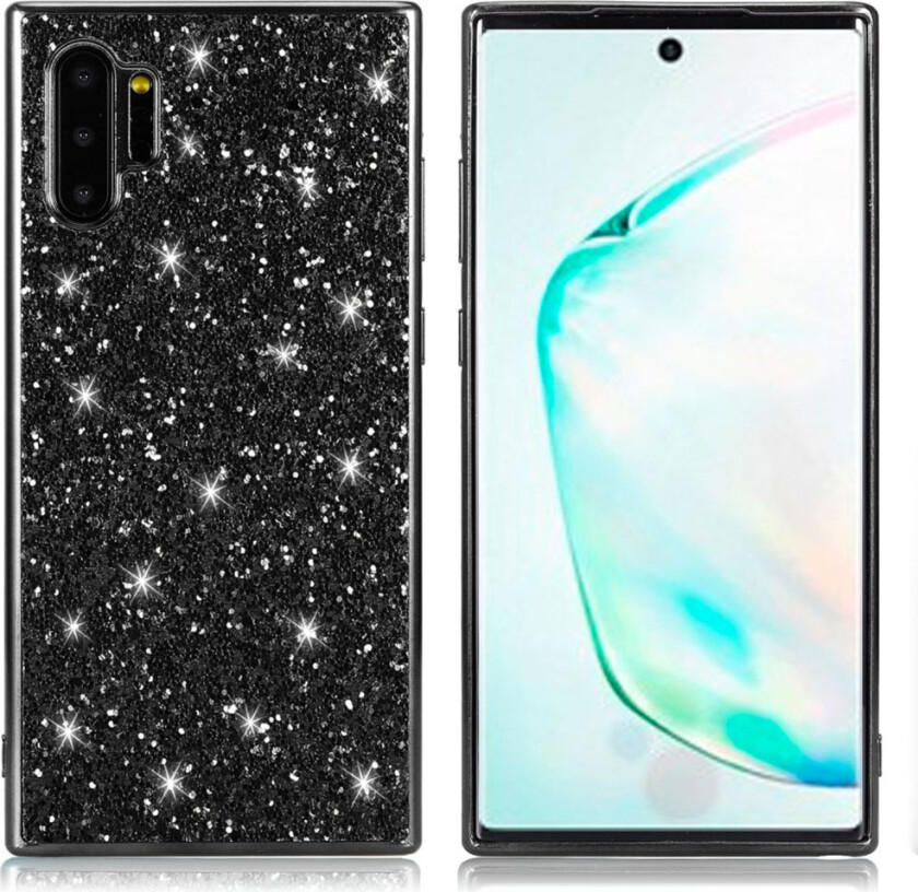 Glitter Samsung Galaxy Note 10 Pro deksel - Svart