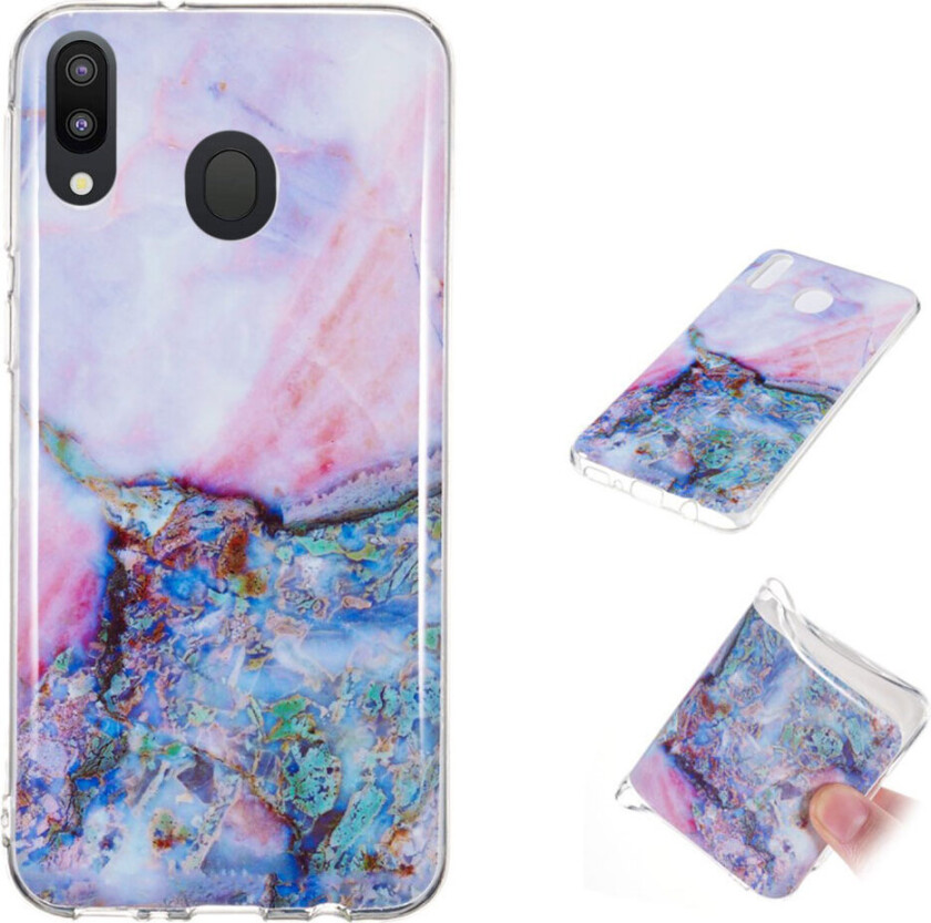 Marble Samsung Galaxy M20 deksel - Blått marmormønster