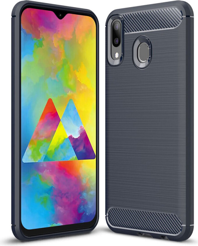 Carbon Flex Samsung Galaxy M20 deksel - Mørke blå