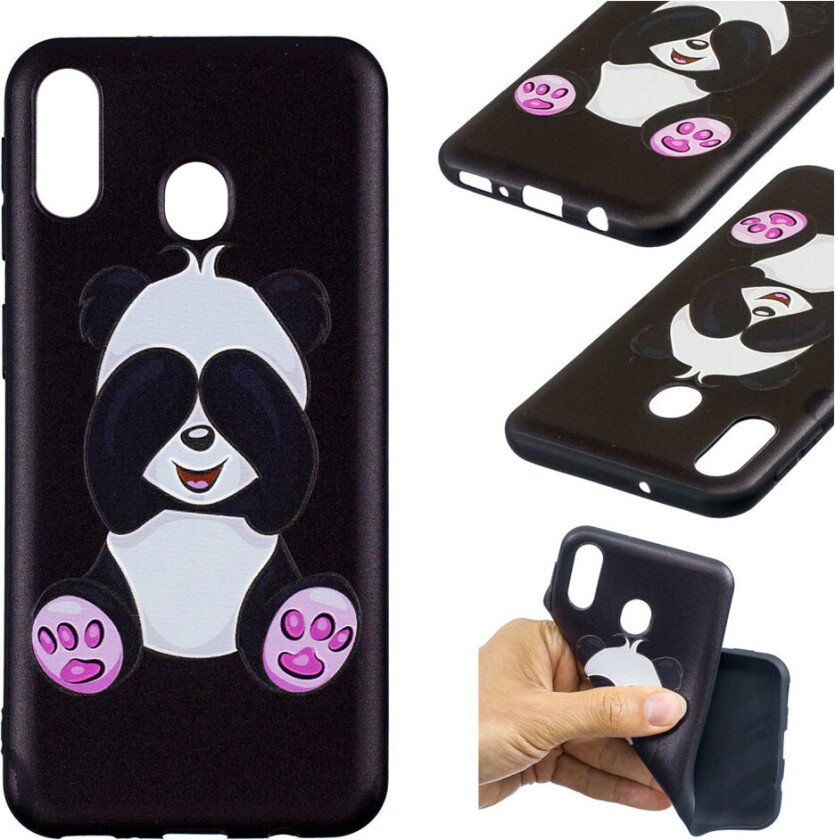 Imagine Samsung Galaxy M20 deksel - Roser og søt panda