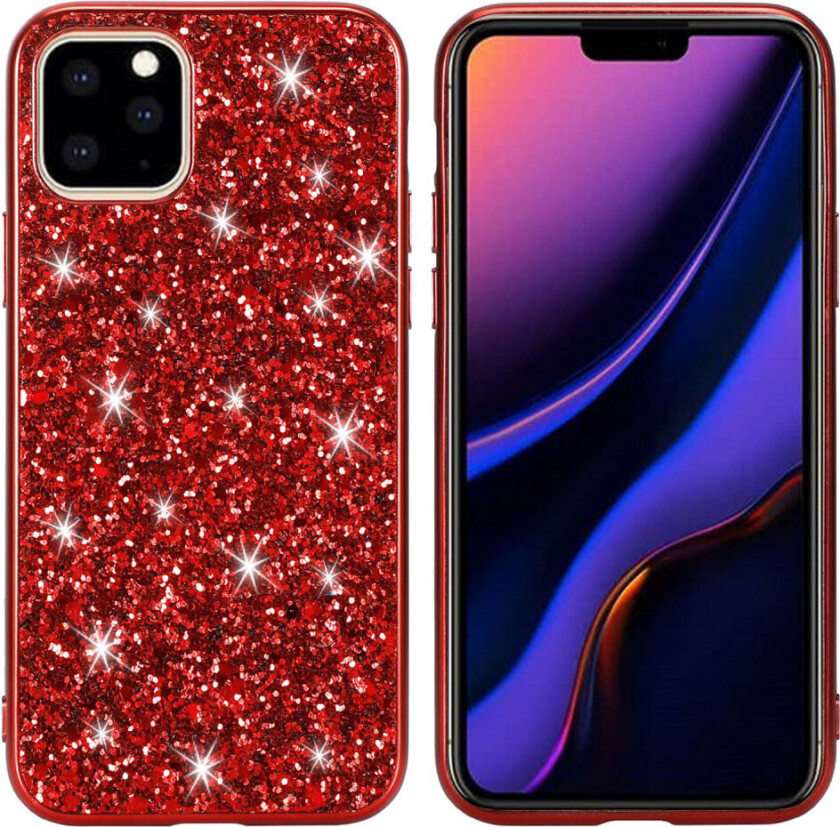 Glitter iPhone 11 deksel - Rød
