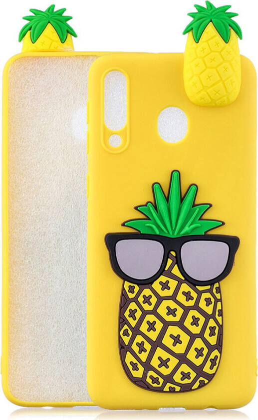 Cute 3D Samsung Galaxy A40 deksel - Ananas med solbriller