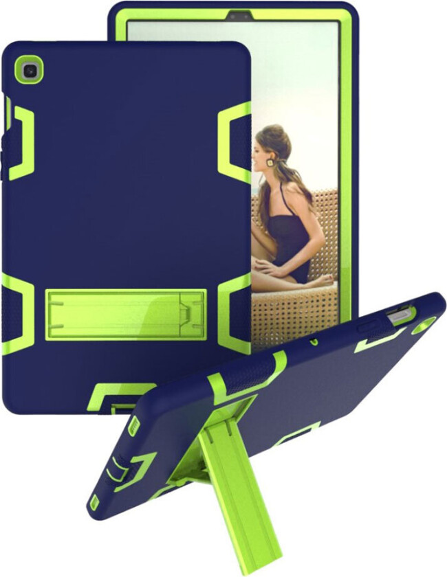 Galaxy Tab S5E støtsikker hybrid deksel - Mørk Blå / Grønn