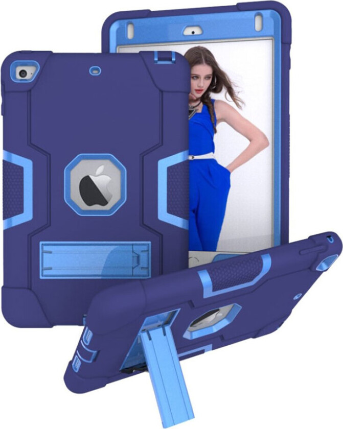iPad Mini (2019) støtsikker hybrid deksel - Dark Blue / baby blå