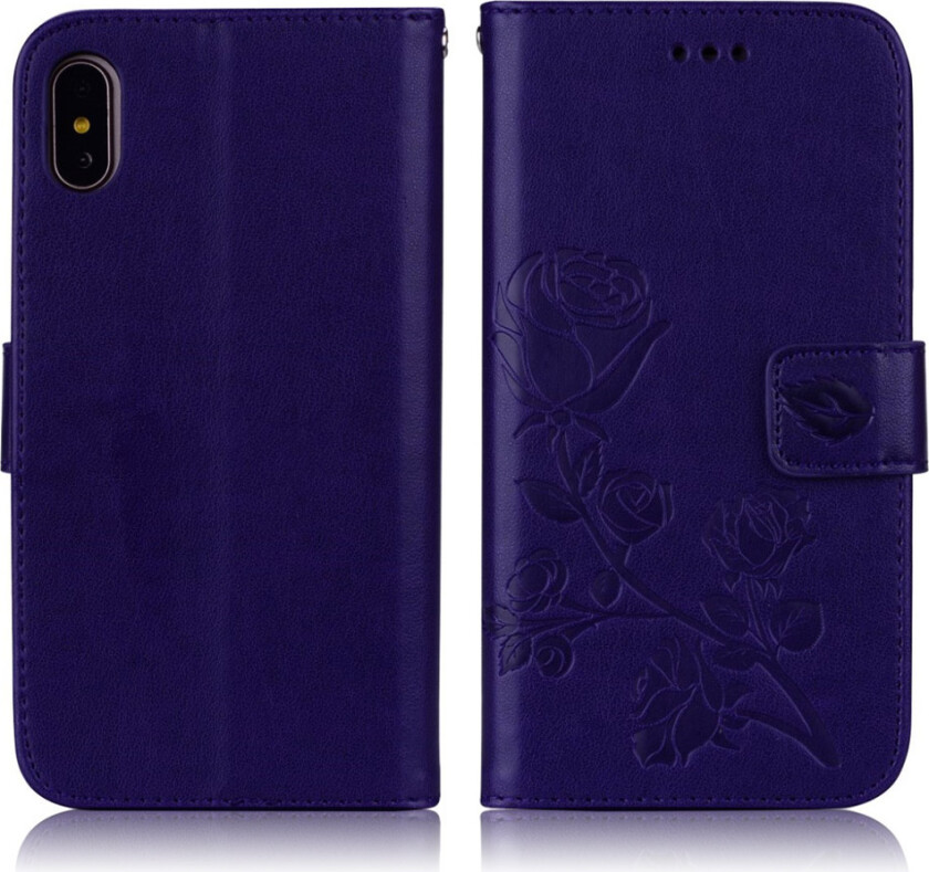 iPhone Xs Max trykt rosemønster deksel - Purple
