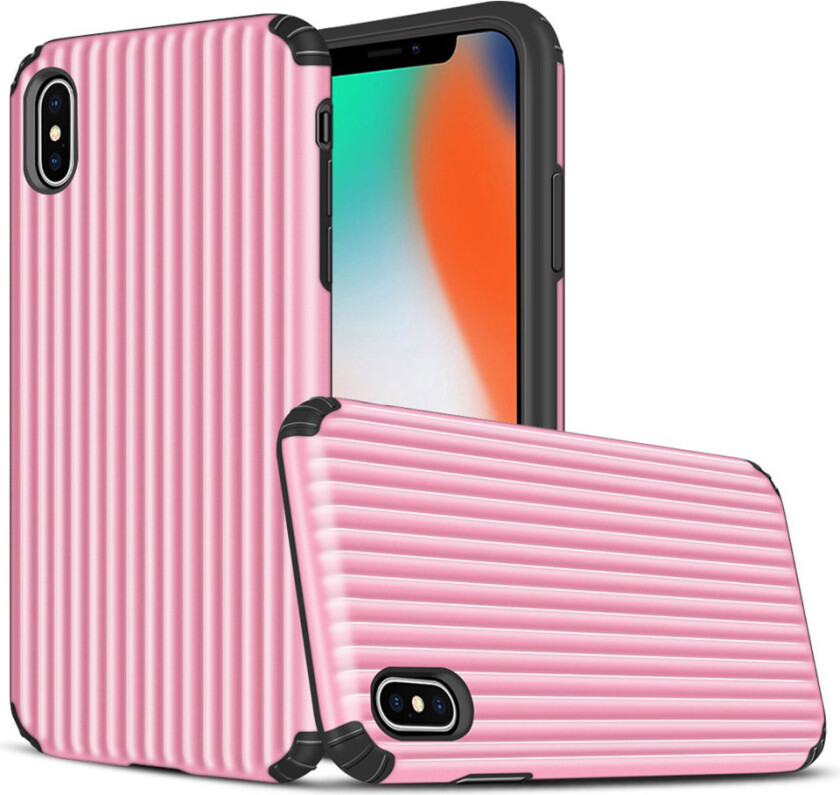 iPhone XS koffertform hybrid deksel - rosegull