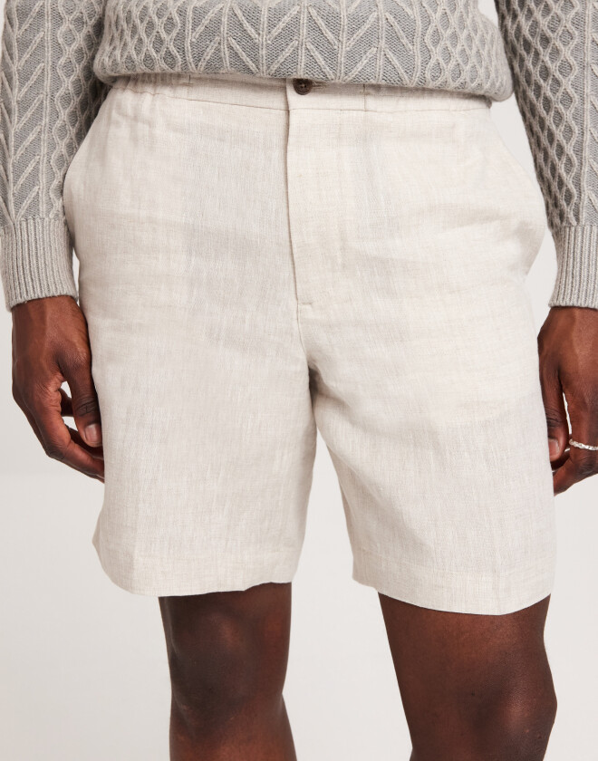 Baron Linen Shorts Linshorts Beige