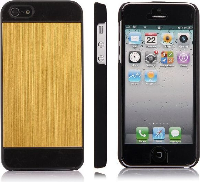 Brushed Alu - svart (Gylden) iPhone 5 Deksel