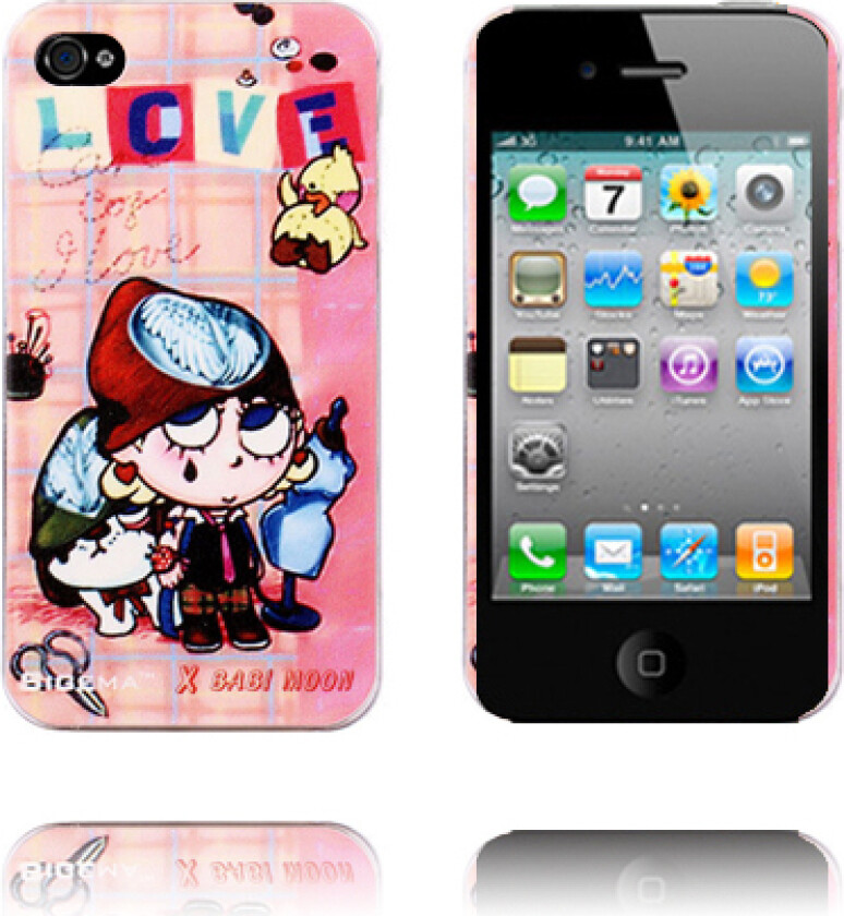 Søt Cartoon (Love - Rosa) iPhone 4/4S Deksel