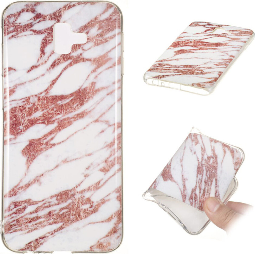 Galaxy J6 Plus beskyttelses deksel av TPU med IMD marmor printet mønster - stil E
