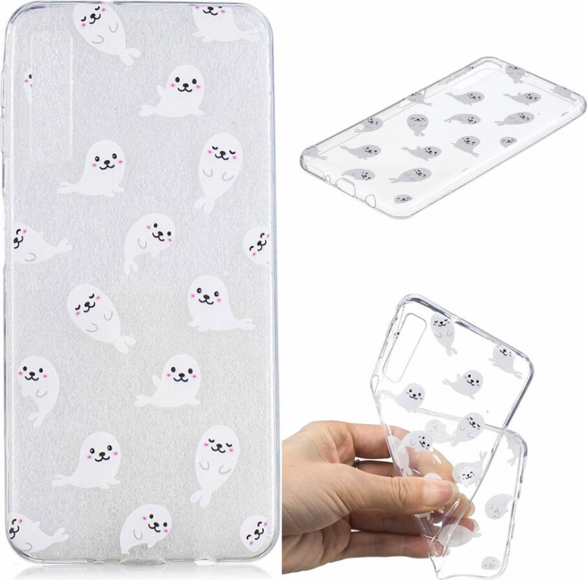 Galaxy A7 beskyttelses deksel av TPU med hevet printet mønster - sjø løve