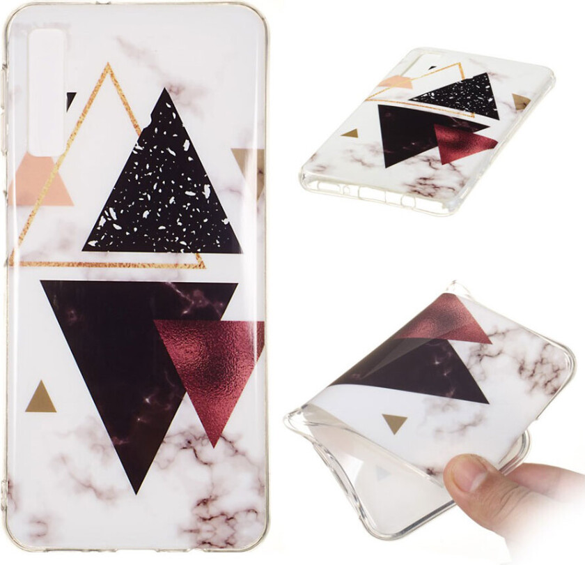 Galaxy A7 beskyttelses deksel av TPU med IMD printet marmor mønster - stil A