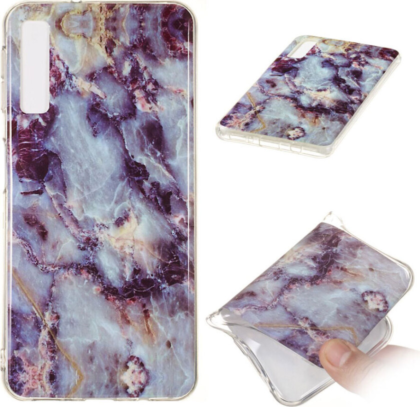 Galaxy A7 beskyttelses deksel av TPU med IMD printet marmor mønster - stil L