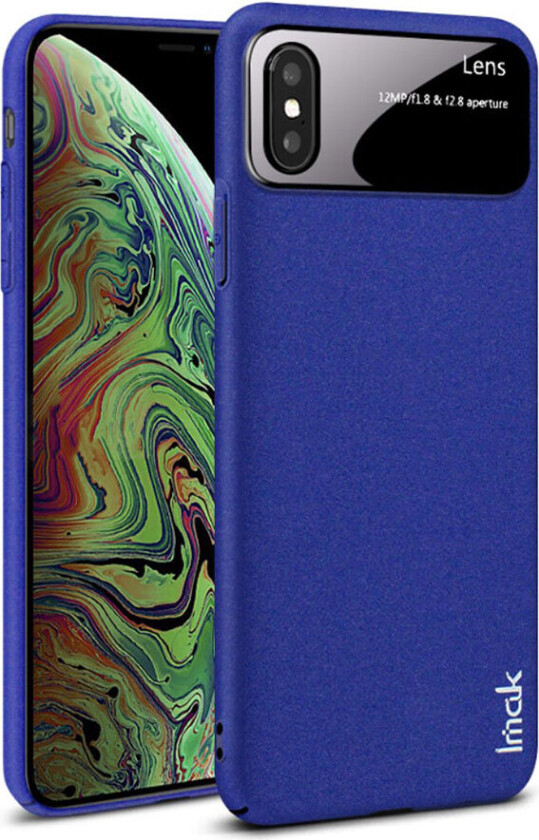 IMAK iPhone Xs Max beskyttelses deksel av plastikk med matt overflate - blå