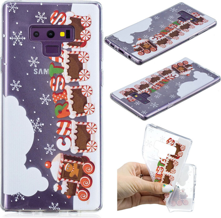 Galaxy Note9 beskyttelses deksel av TPU med printet jule mønster - jule tog
