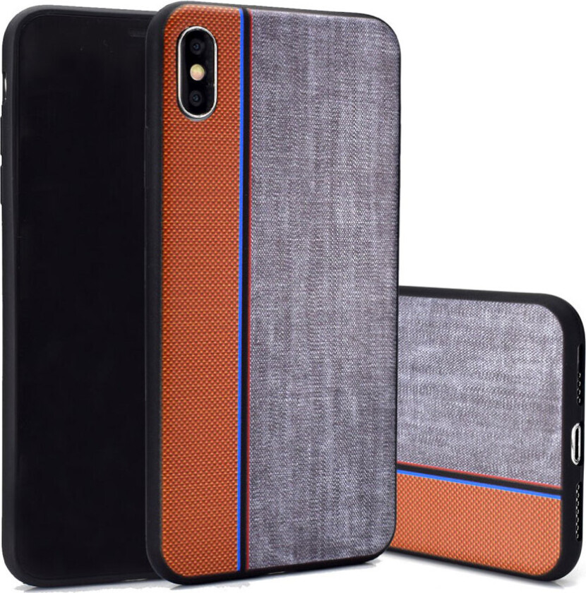 iPhone Xs Max beskyttelses deksel av TPU med delt design - brun og grå