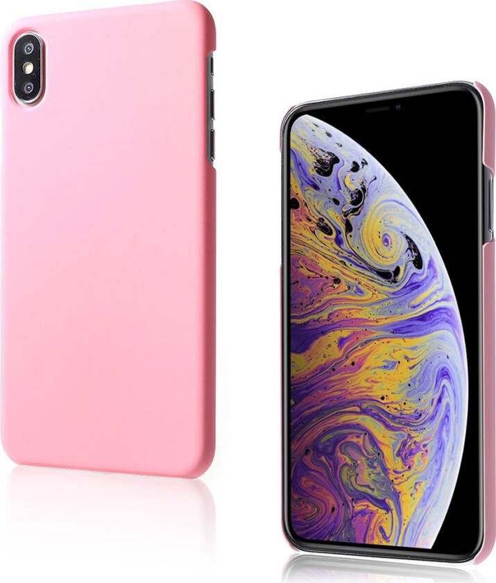 iPhone XS beskyttelses deksel av plastikk med gummi behandlet overflate - rosa