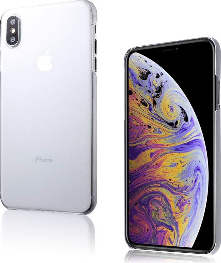 iPhone XS beskyttelses deksel av plastikk med gummi behandlet overflate - gjennomsiktig
