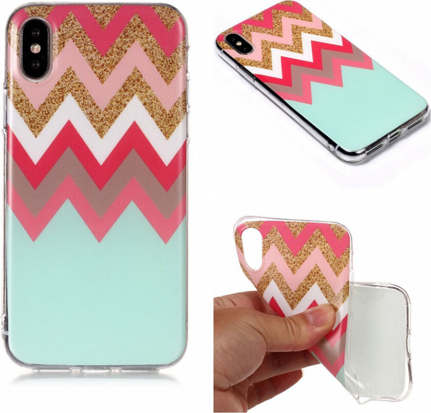 iPhone Xs Max beskyttelses deksel av TPU med IMD printet mønster og matt overflate - tvill