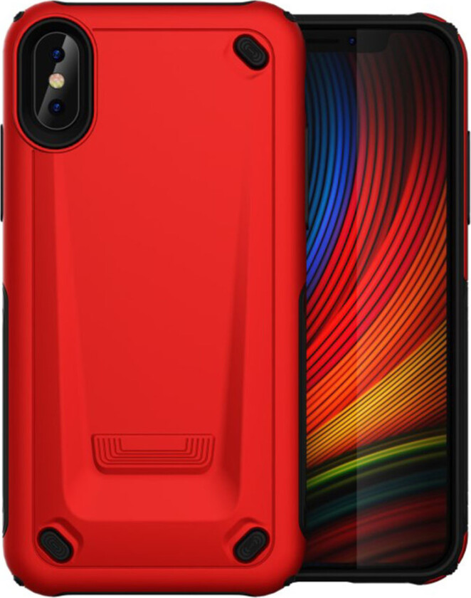 iPhone XS beskyttelses deksel av plastikk og TPU - rød