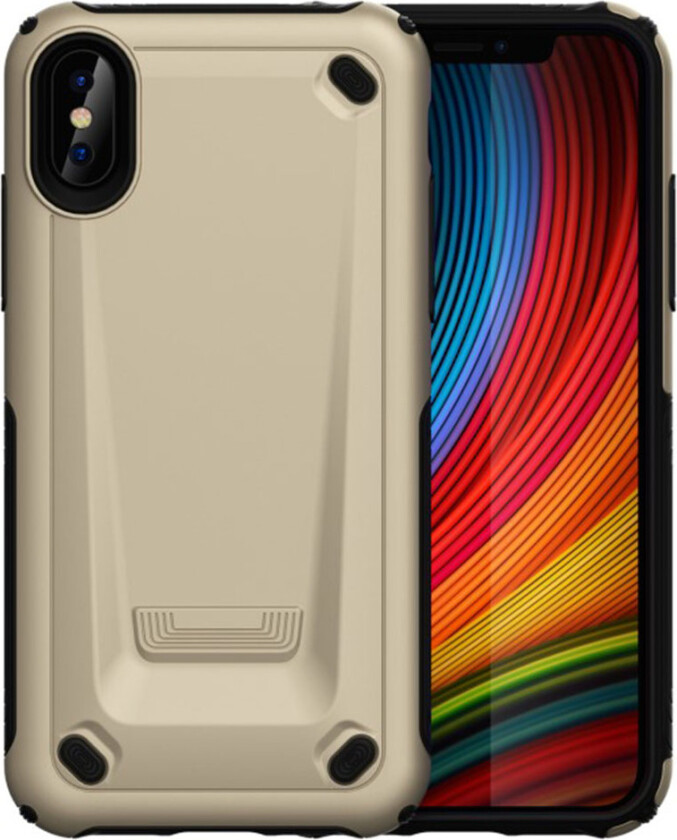 iPhone XS beskyttelses deksel av plastikk og TPU - gull