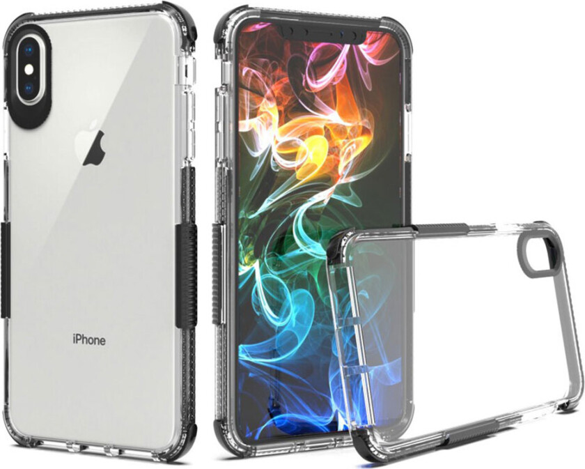 iPhone Xs Max beskyttelses deksel av TPU med kontrast farge - svart