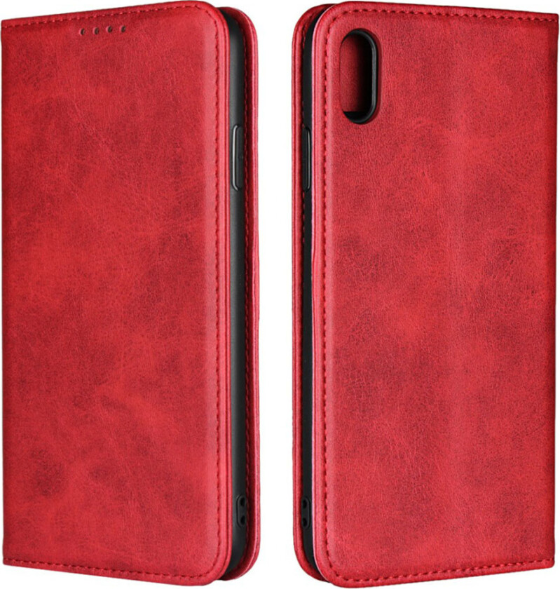 iPhone Xs Max beskyttelses deksel av syntetisk skinn - rød
