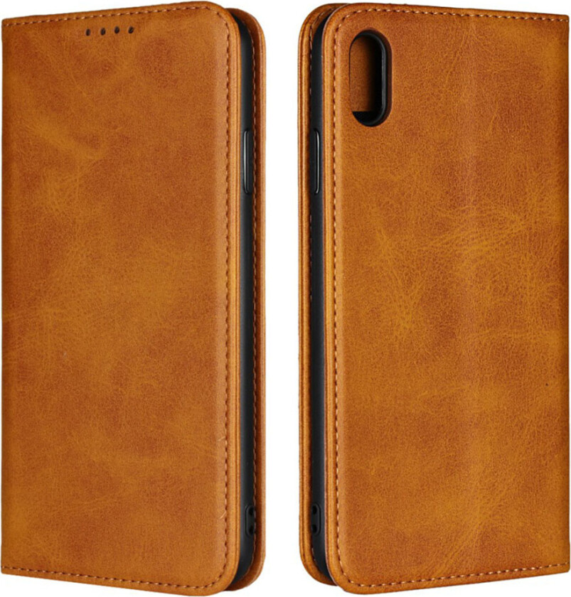 iPhone Xs Max beskyttelses deksel av syntetisk skinn - brun