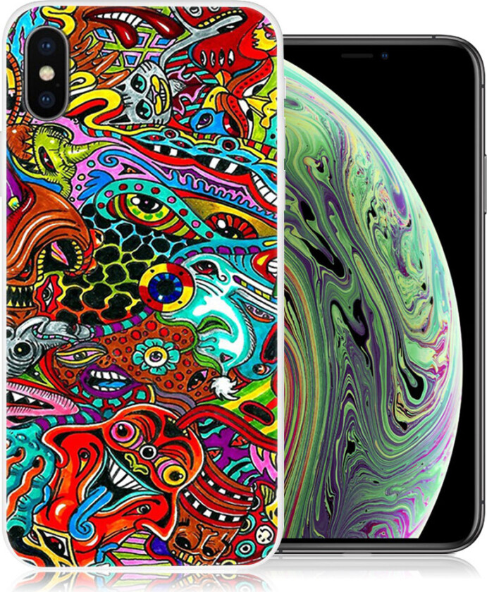 iPhone XS beskyttelses deksel av TPU med printet mønster - spøkelse