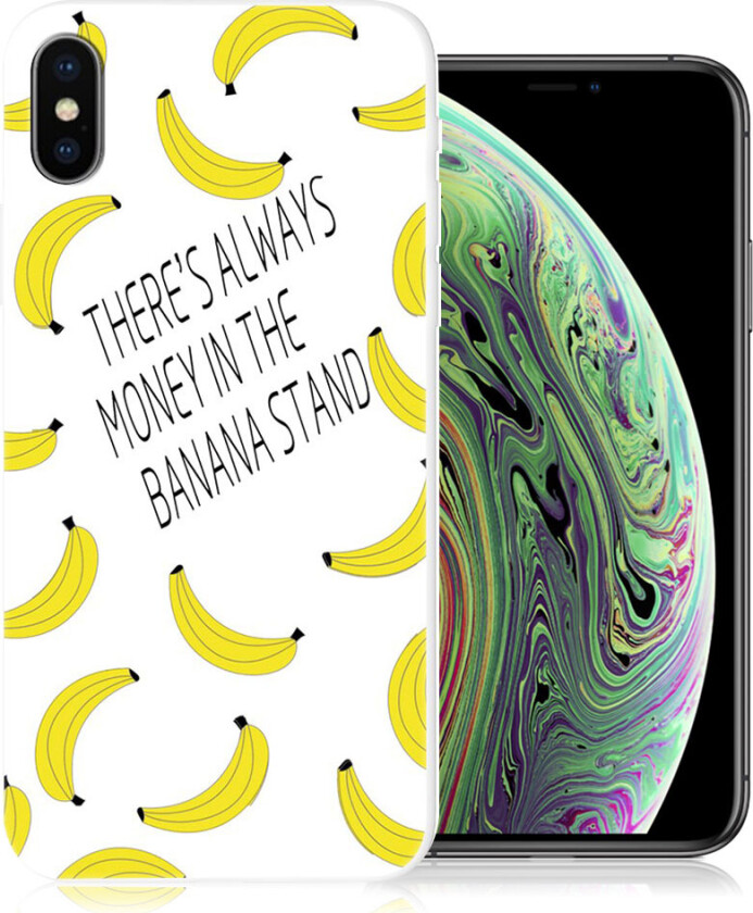 iPhone XS beskyttelses deksel av TPU med printet mønster - bananer