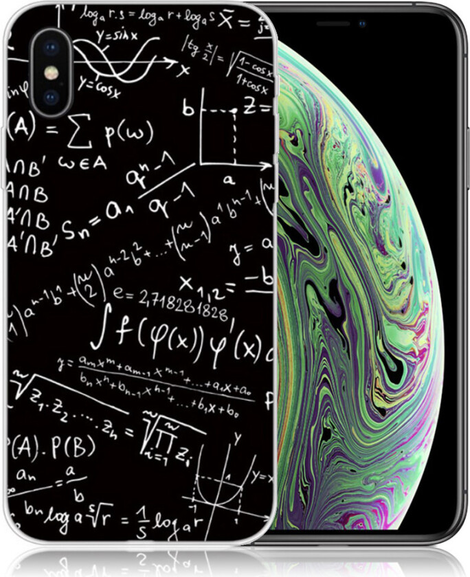 iPhone XS beskyttelses deksel av TPU med printet mønster - mattematisk formel