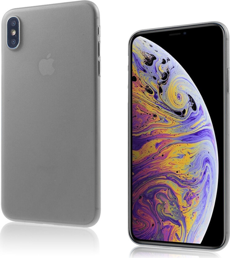 iPhone Xs Max beskyttelses deksel av plastikk med matt overflate - grå