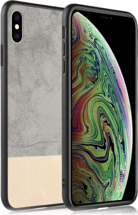 iPhone XS beskyttelses deksel av hybrid materiale med delt design - grå
